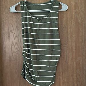 Green and white striped tank top